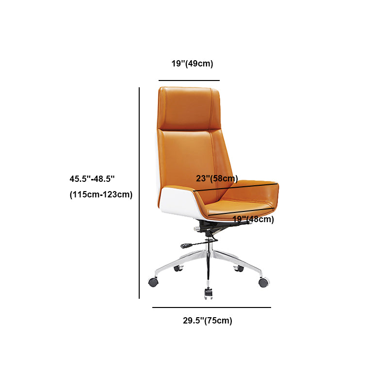 Modern Orange Back Office Chair Swivel with Wheels Ergonomic Executive Chair