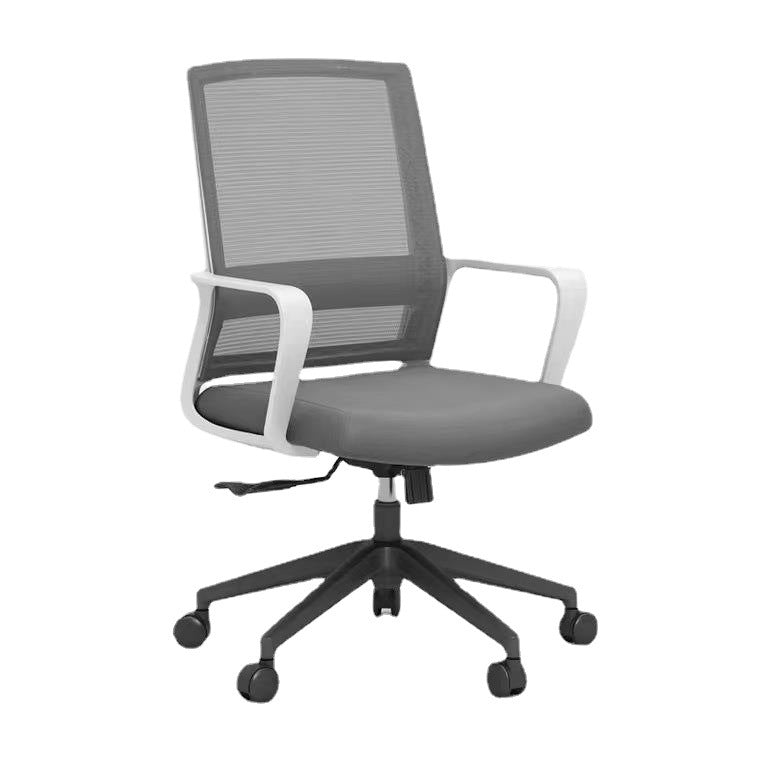 Contemporary Arm Chair Fixed Arms Mid-back Mesh Swivel Office Chair