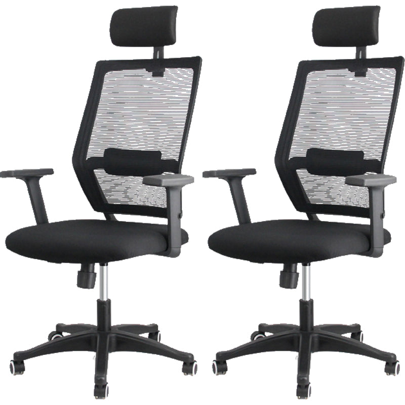 Contemporary Breathable AirGrid Office Chair Microfiber Black High Back Chair