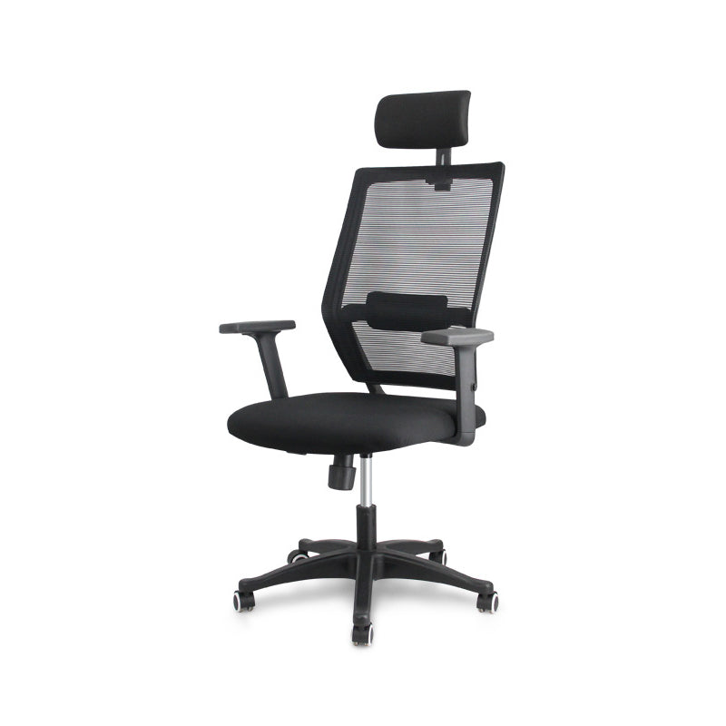 Contemporary Breathable AirGrid Office Chair Microfiber Black High Back Chair