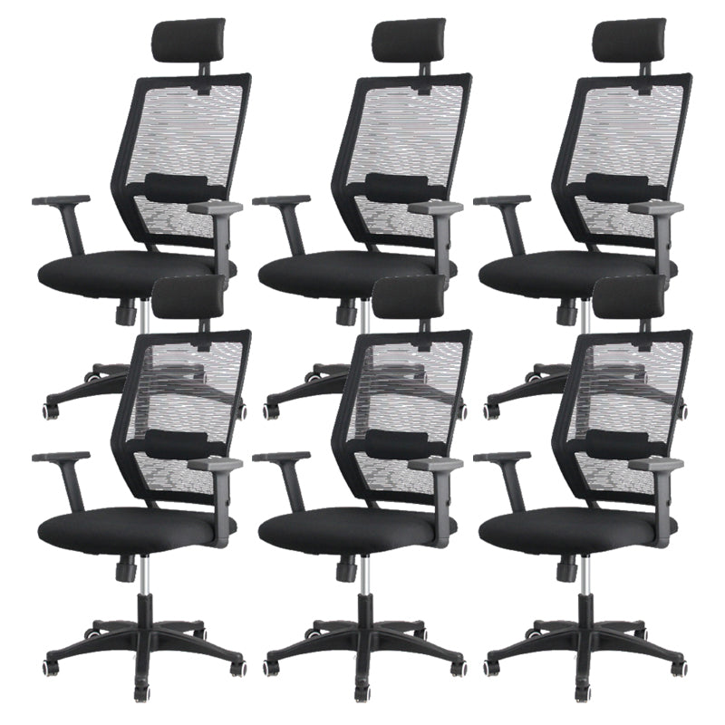 Contemporary Breathable AirGrid Office Chair Microfiber Black High Back Chair