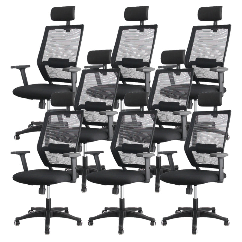 Contemporary Breathable AirGrid Office Chair Microfiber Black High Back Chair