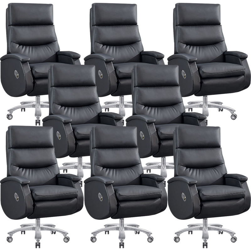 Modern Desk Chair Leather Computer Chair High-Back Chair with Wheels