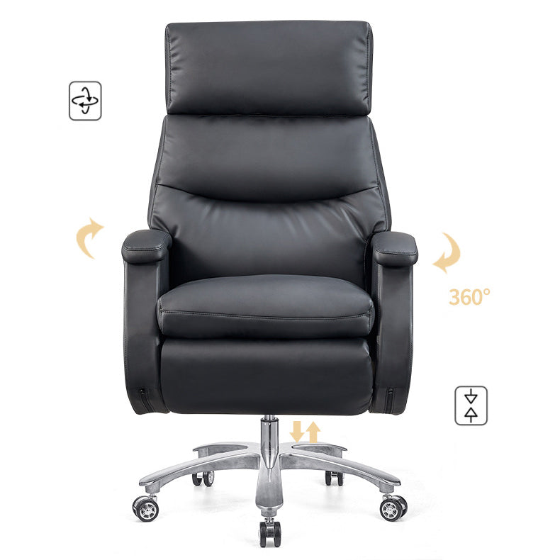 Modern Desk Chair Leather Computer Chair High-Back Chair with Wheels