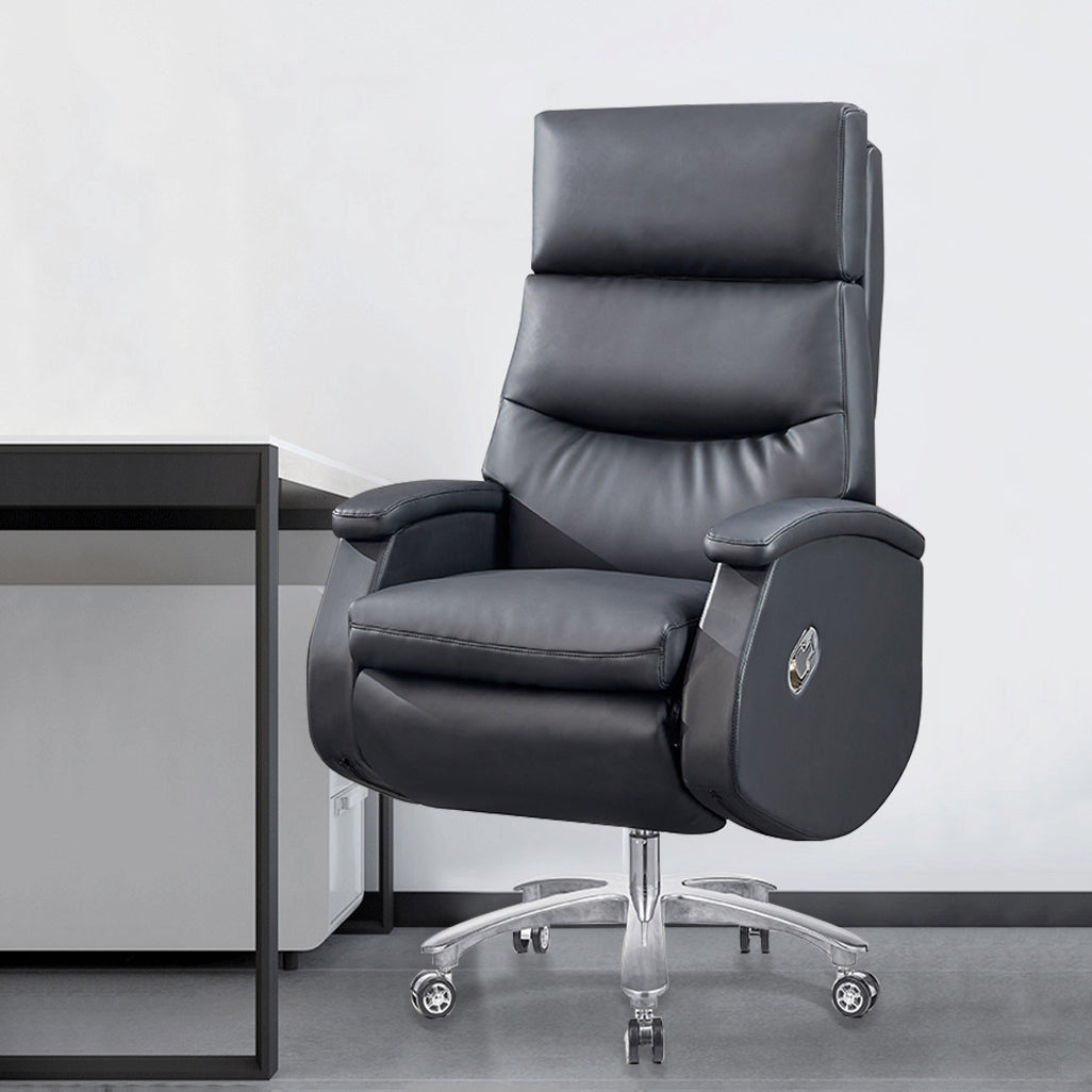 Modern Desk Chair Leather Computer Chair High-Back Chair with Wheels