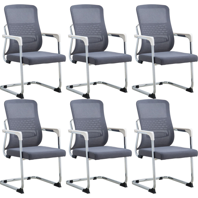 Gray Contemporary Arm Chair Breathable AirGrid Upholstered Desk Chair