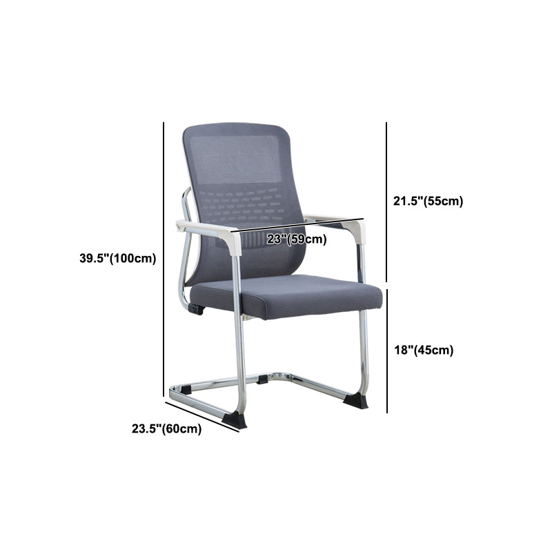 Gray Contemporary Arm Chair Breathable AirGrid Upholstered Desk Chair