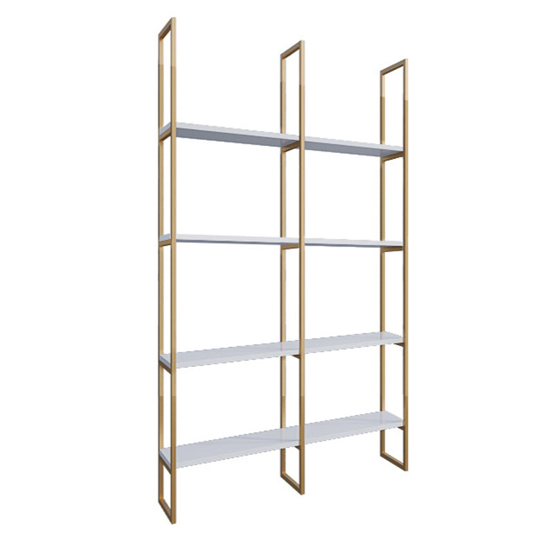 Engineered Wood and Metal Shelf Glam with Rectangular Shelves Book Shelf 12" Wide