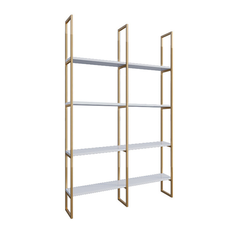 Engineered Wood and Metal Shelf Glam with Rectangular Shelves Book Shelf 12" Wide