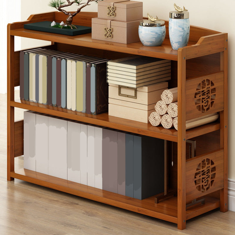 Contemporary Brown Book Shelf Office Open Shelf Bookcase with Drawers