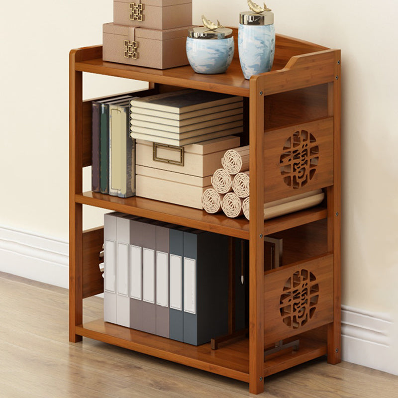 Contemporary Brown Book Shelf Office Open Shelf Bookcase with Drawers