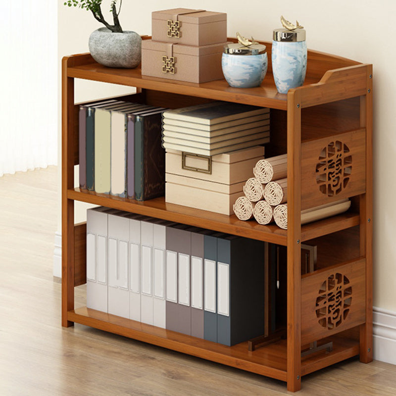 Contemporary Brown Book Shelf Office Open Shelf Bookcase with Drawers