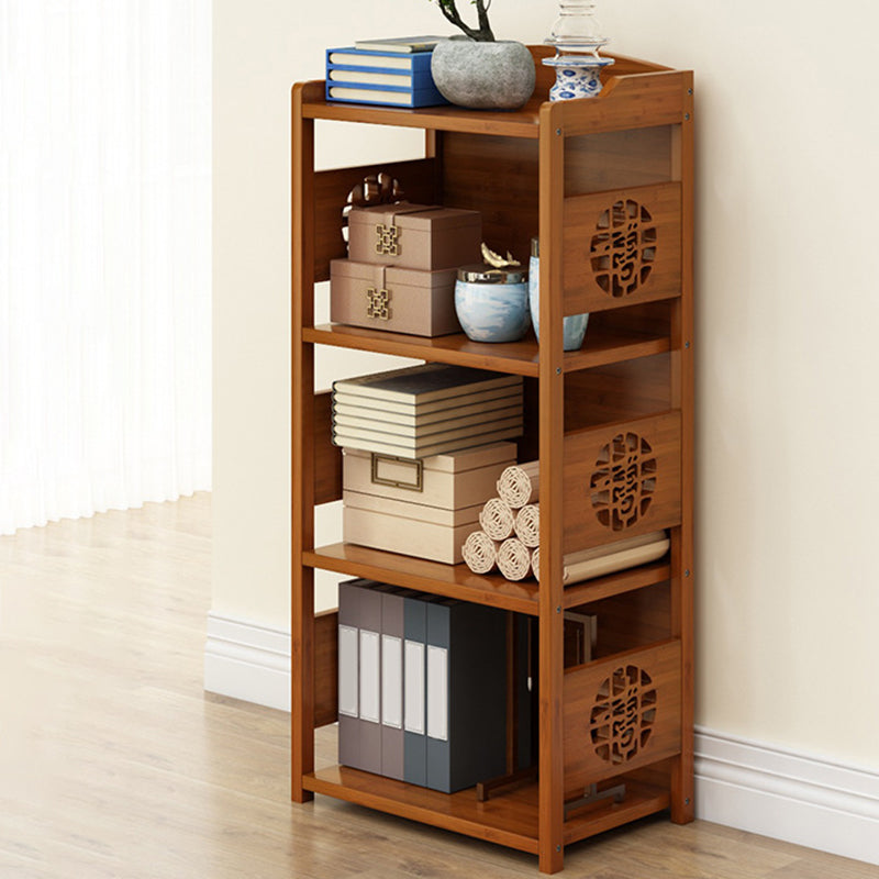 Contemporary Brown Book Shelf Office Open Shelf Bookcase with Drawers