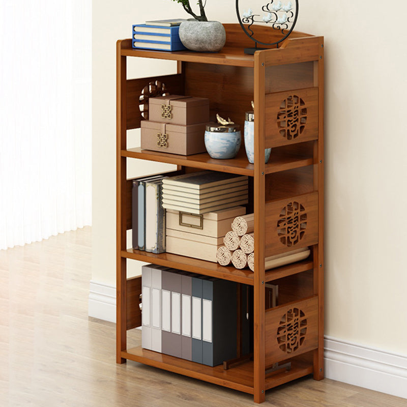 Contemporary Brown Book Shelf Office Open Shelf Bookcase with Drawers