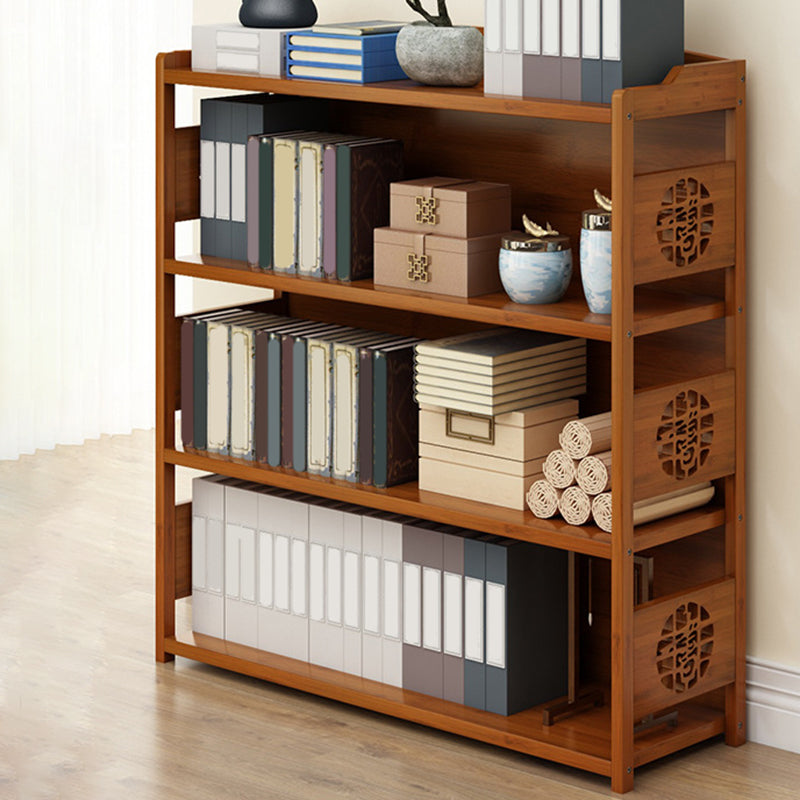 Contemporary Brown Book Shelf Office Open Shelf Bookcase with Drawers