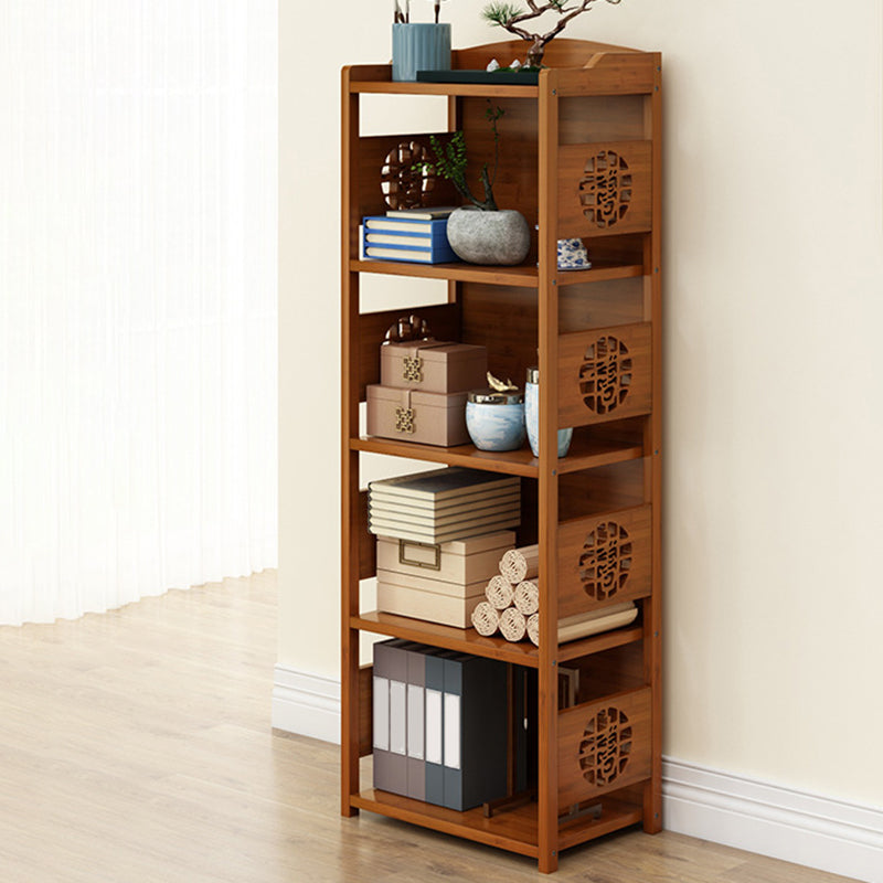 Contemporary Brown Book Shelf Office Open Shelf Bookcase with Drawers