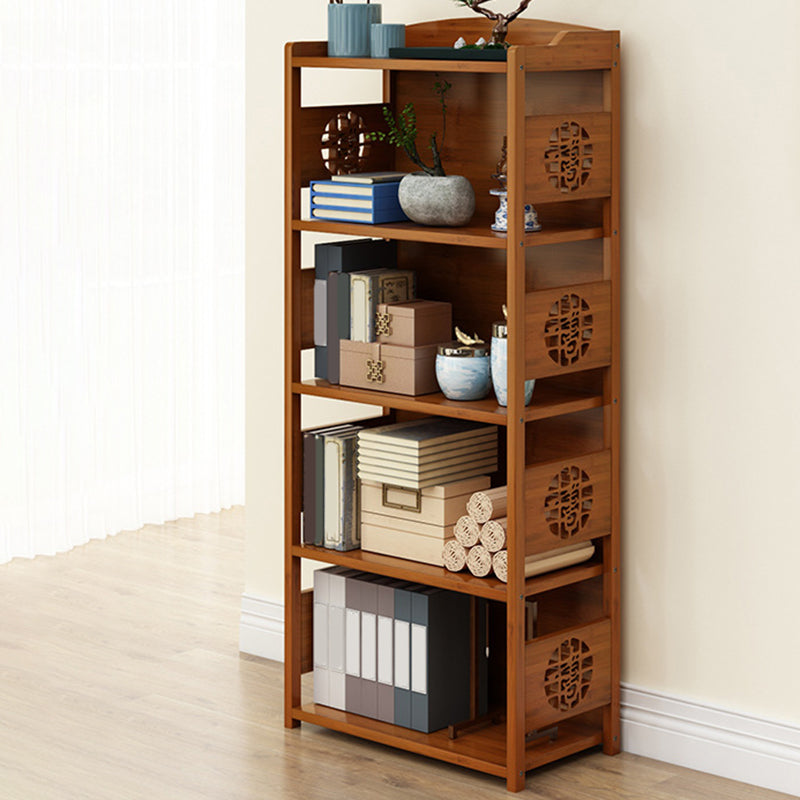 Contemporary Brown Book Shelf Office Open Shelf Bookcase with Drawers