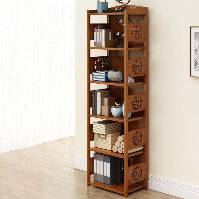 Contemporary Brown Book Shelf Office Open Shelf Bookcase with Drawers