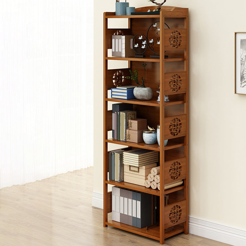 Contemporary Brown Book Shelf Office Open Shelf Bookcase with Drawers