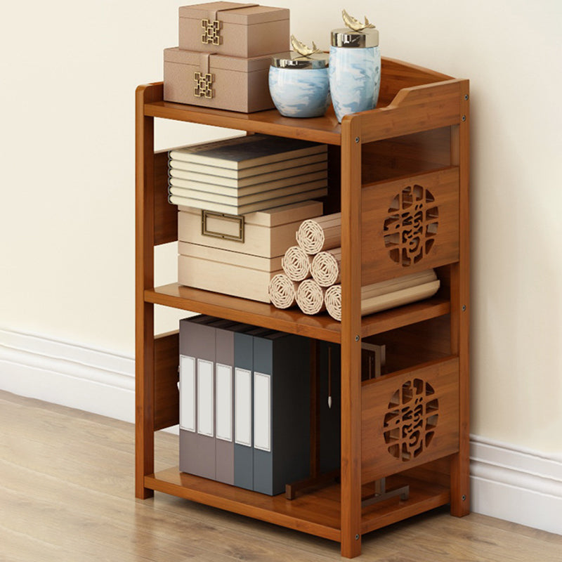 Contemporary Brown Book Shelf Office Open Shelf Bookcase with Drawers