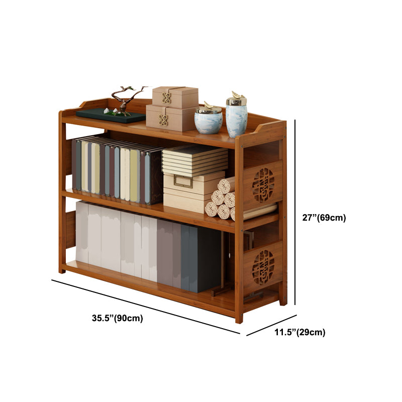 Contemporary Brown Book Shelf Office Open Shelf Bookcase with Drawers