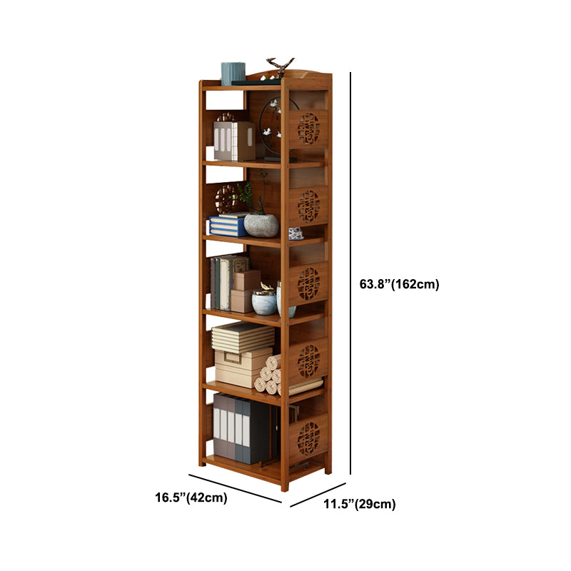 Contemporary Brown Book Shelf Office Open Shelf Bookcase with Drawers