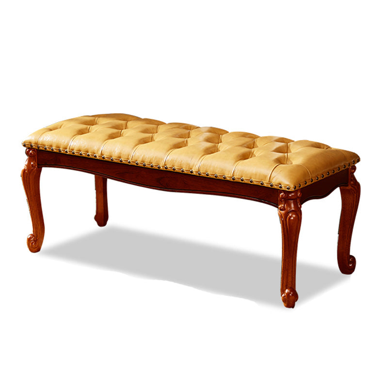 Rectangle 15.7" Wide Entryway Bench Traditional Upholstered Seating Bench with Nailheads