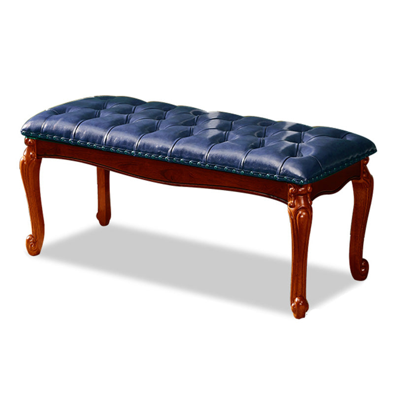 Rectangle 15.7" Wide Entryway Bench Traditional Upholstered Seating Bench with Nailheads