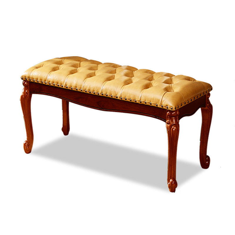 Rectangle 15.7" Wide Entryway Bench Traditional Upholstered Seating Bench with Nailheads