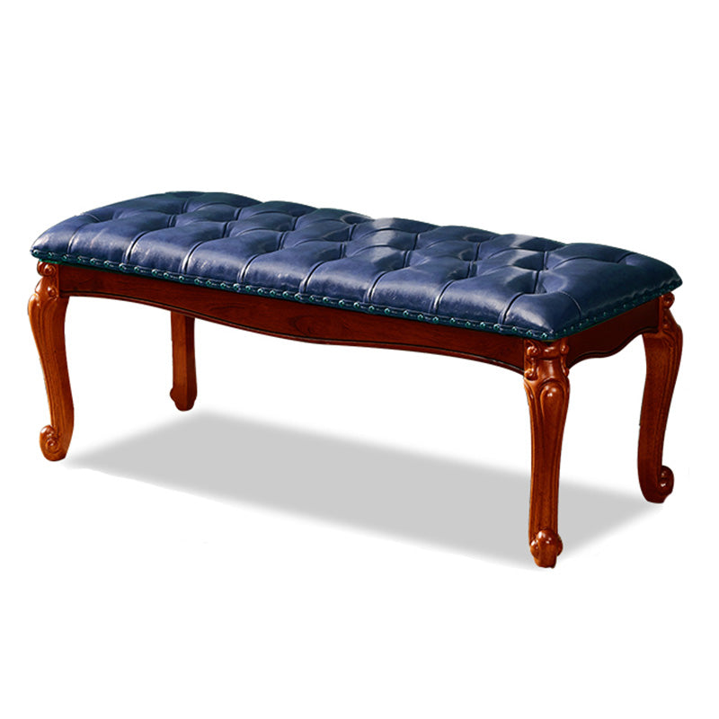 Rectangle 15.7" Wide Entryway Bench Traditional Upholstered Seating Bench with Nailheads