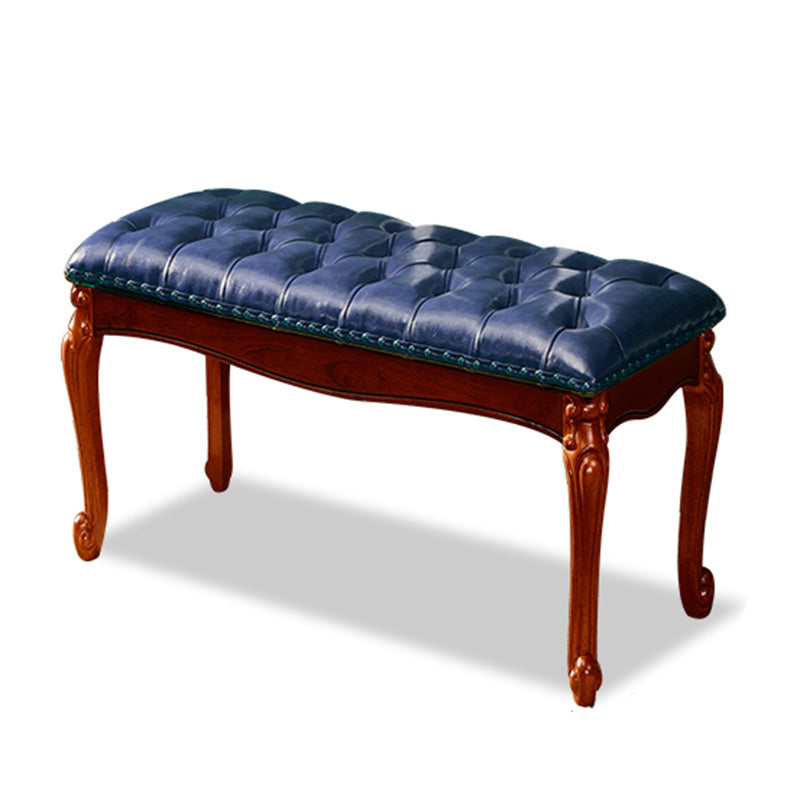 Rectangle 15.7" Wide Entryway Bench Traditional Upholstered Seating Bench with Nailheads