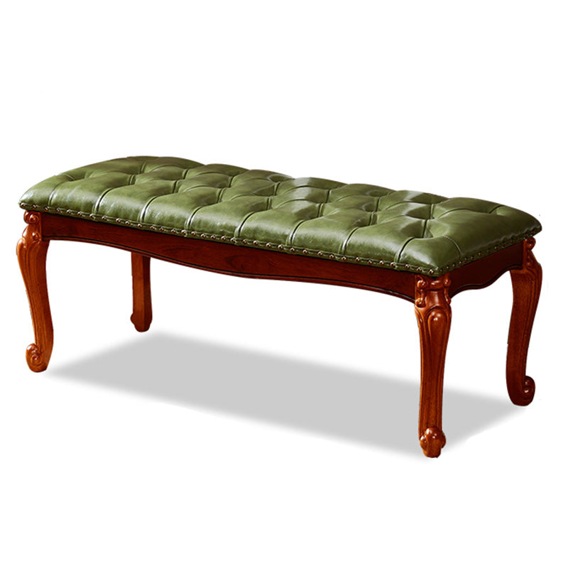 Rectangle 15.7" Wide Entryway Bench Traditional Upholstered Seating Bench with Nailheads