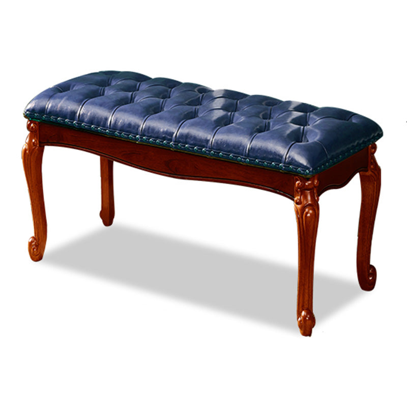 Rectangle 15.7" Wide Entryway Bench Traditional Upholstered Seating Bench with Nailheads