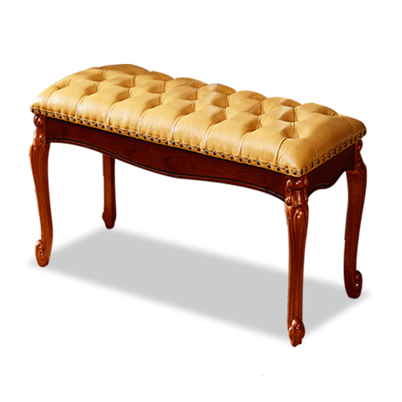 Rectangle 15.7" Wide Entryway Bench Traditional Upholstered Seating Bench with Nailheads