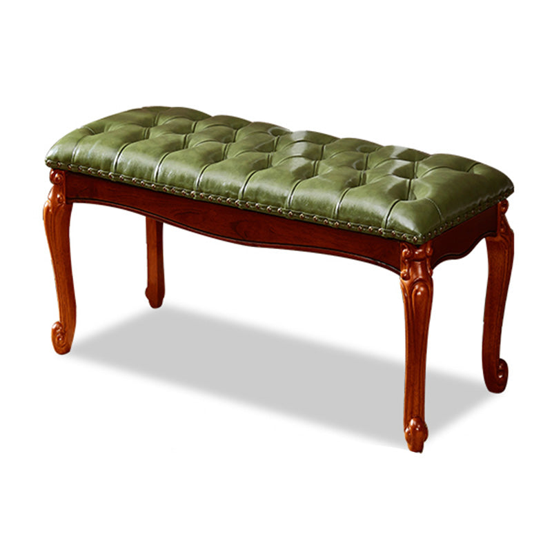 Rectangle 15.7" Wide Entryway Bench Traditional Upholstered Seating Bench with Nailheads