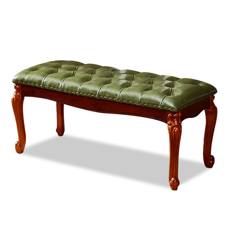 Rectangle 15.7" Wide Entryway Bench Traditional Upholstered Seating Bench with Nailheads