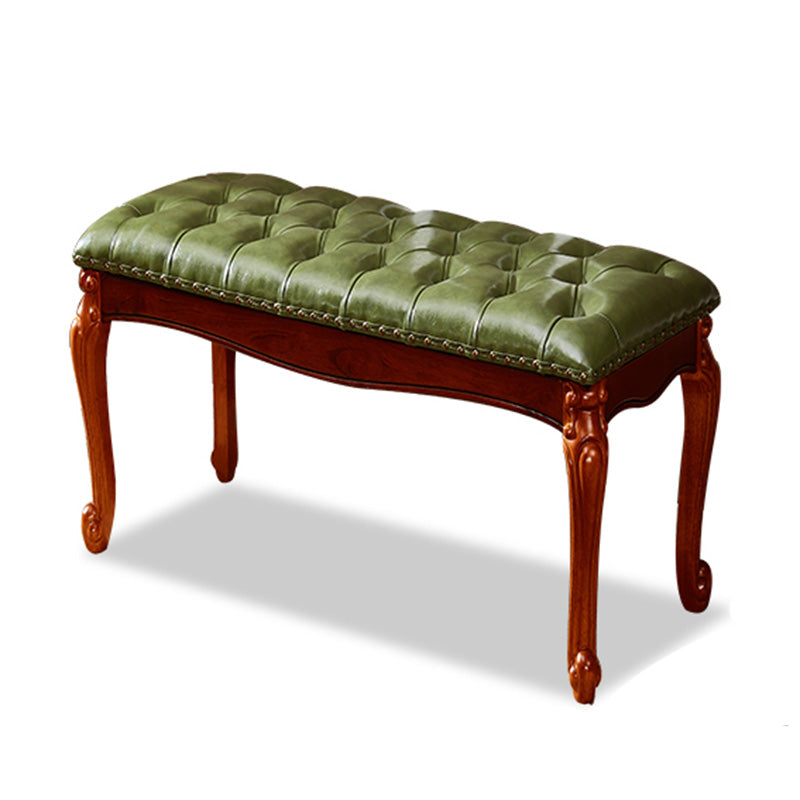 Rectangle 15.7" Wide Entryway Bench Traditional Upholstered Seating Bench with Nailheads