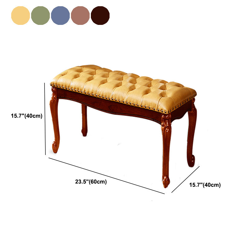 Rectangle 15.7" Wide Entryway Bench Traditional Upholstered Seating Bench with Nailheads