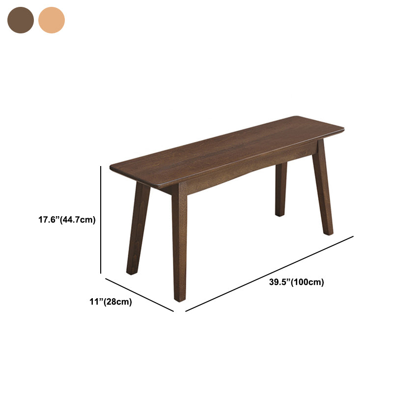 Contemporary Seating Bench Solid Wood Bench with Squared Legs