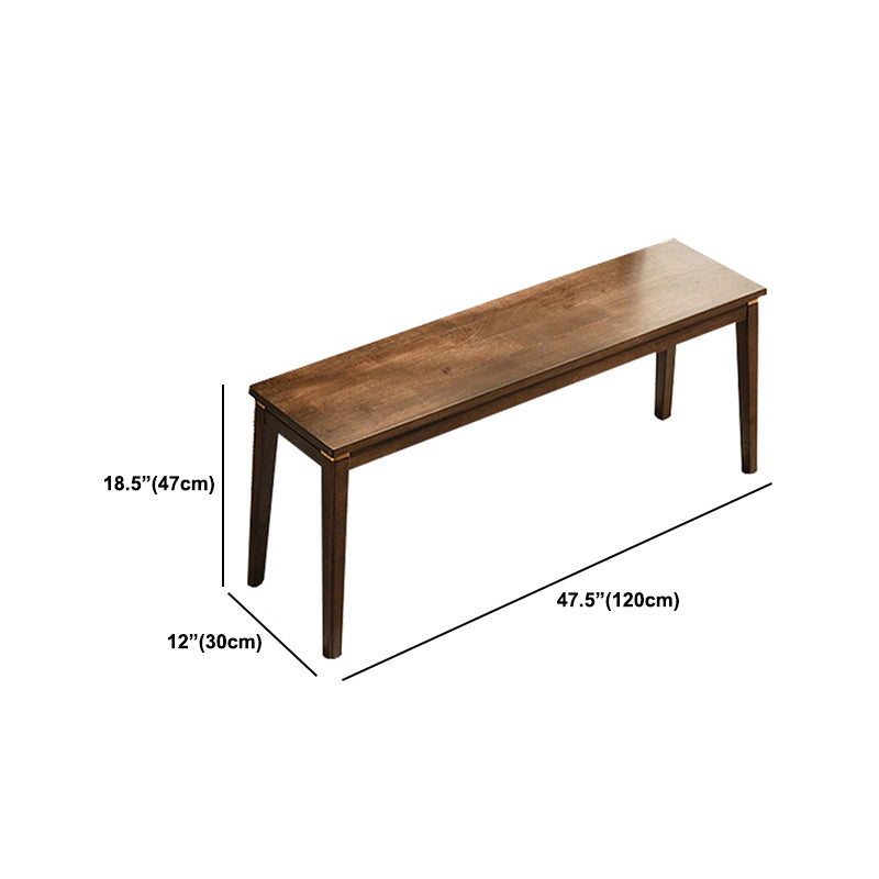 Contemporary Seating Bench Solid Wood Bench with Squared Legs