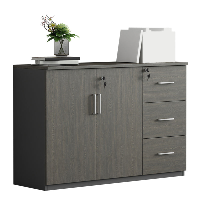 Nordic Style File Cabinets Solid Wood Frame Key Lock Horizontal File Cabinet Office