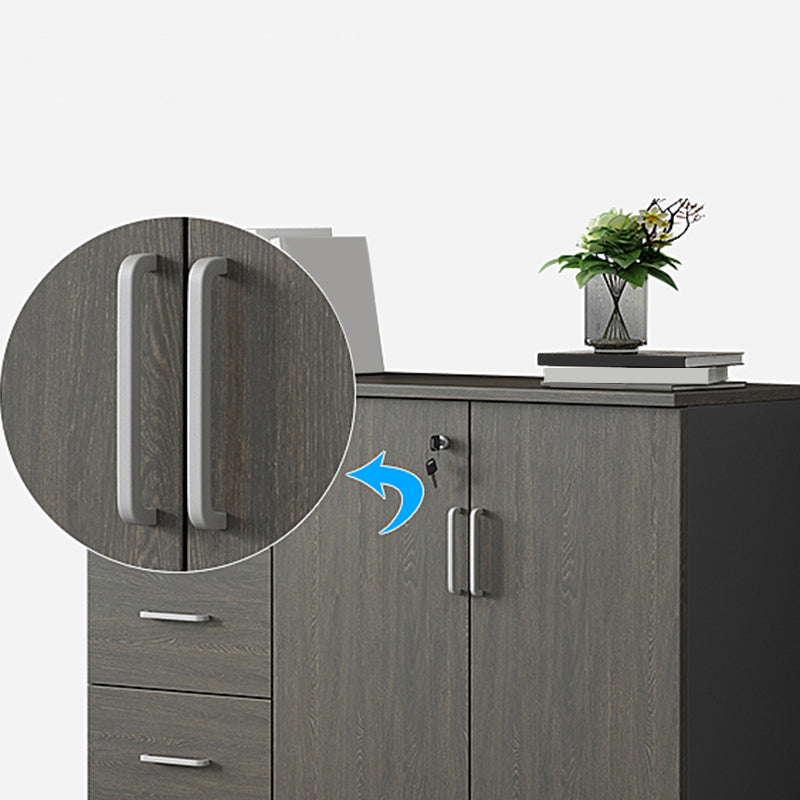 Nordic Style File Cabinets Solid Wood Frame Key Lock Horizontal File Cabinet Office