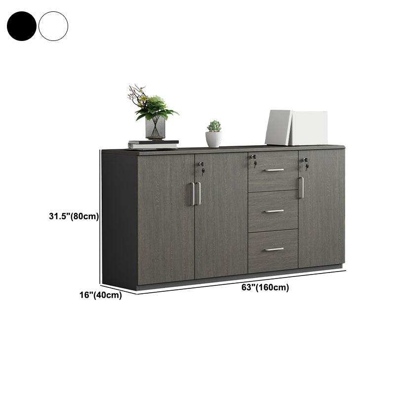 Nordic Style File Cabinets Solid Wood Frame Key Lock Horizontal File Cabinet Office