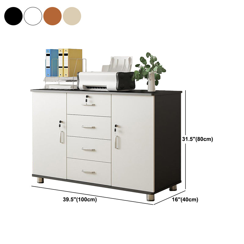 Nordic Style Cabinet Wood with Lock and Storage Lateral File Cabinet