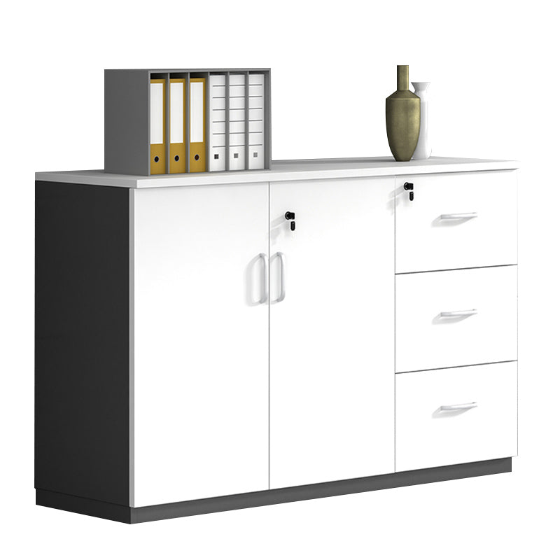 Nordic Style File Cabinets Solid Wood Frame Key Lock Horizontal File Cabinet