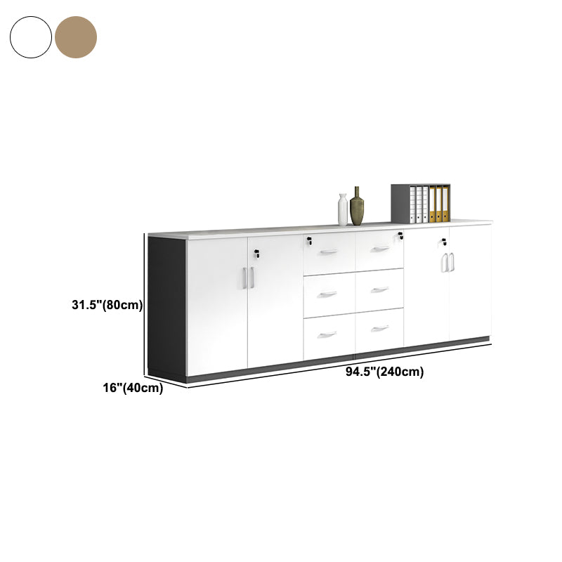 Nordic Style File Cabinets Solid Wood Frame Key Lock Horizontal File Cabinet