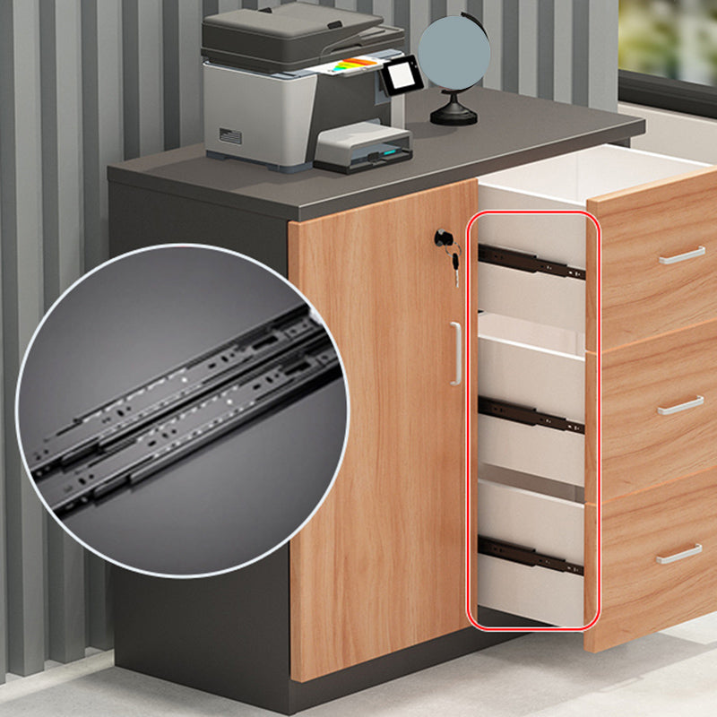 Modern Wood Cabinet with Locking Drawers and Storage Lateral File Cabinet