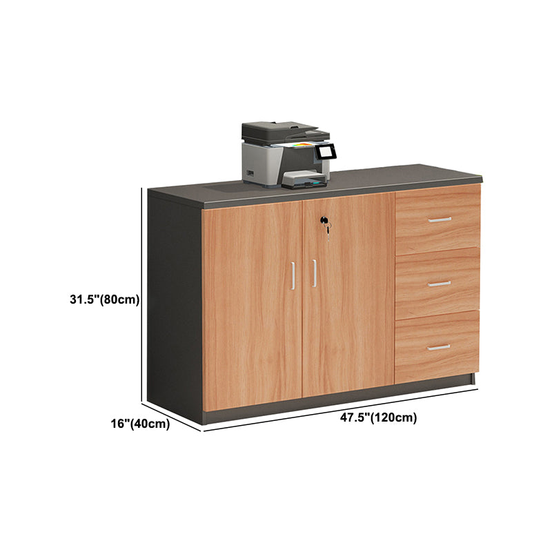 Modern Wood Cabinet with Locking Drawers and Storage Lateral File Cabinet