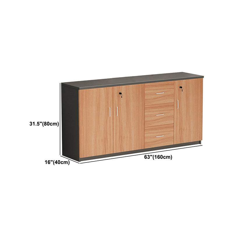 Modern Wood Cabinet with Locking Drawers and Storage Lateral File Cabinet