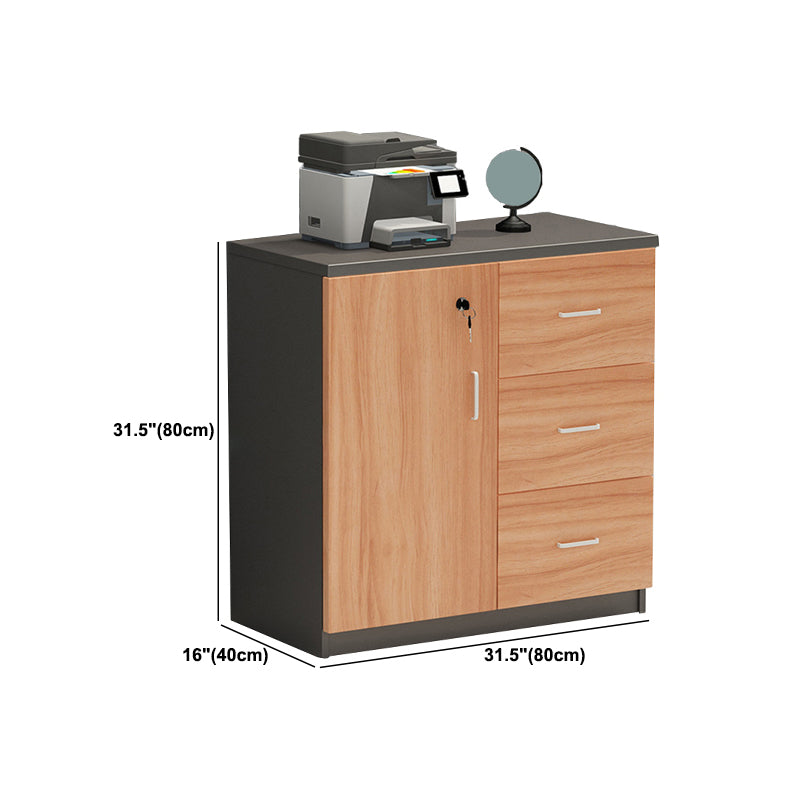 Modern Wood Cabinet with Locking Drawers and Storage Lateral File Cabinet